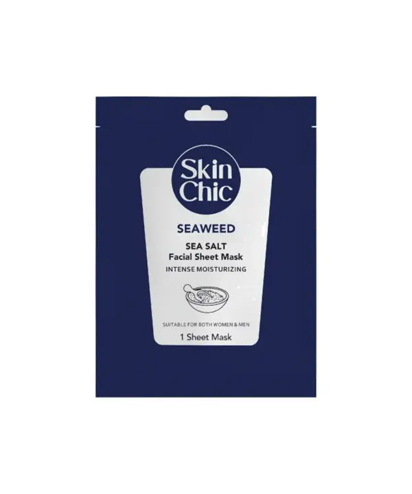 ماسک صورت ورقه ای جلبک دریایی اسکین شیک Skin Chic حاوی عصاره نمک دریای وزن 25 گرم رزاستایل۱۱۲۸۵