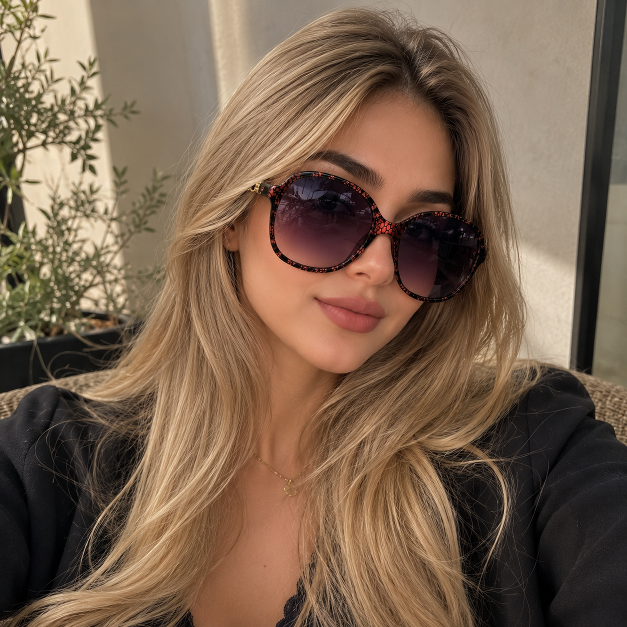 عینک آفتابی زنانه پوست ماری وارداتی اروپایی uv400 رزاستایل ۱۱۵۹۳k