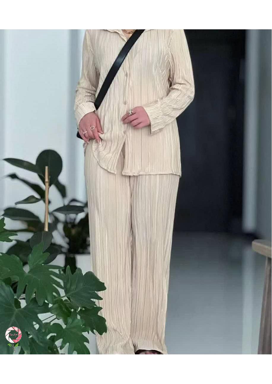 ست شومیز و شلوار پلیسه ترک رزاستایل۱۱۳۱۰