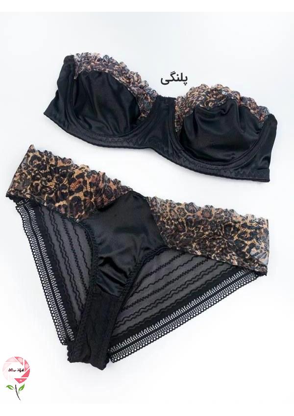 ست شورت و سوتین ساتن و توری دکلته فنردار رزاستایل ۱۱۲۹۸