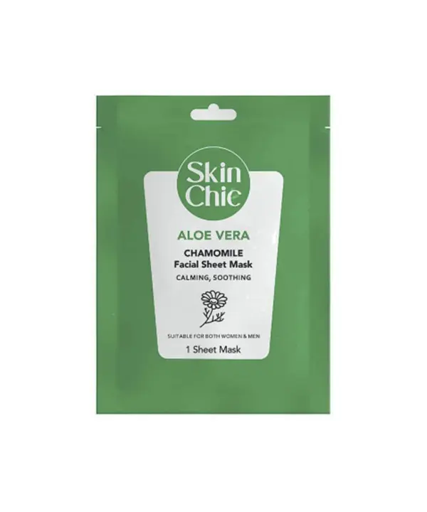 ماسک صورت ورقه ای آلوئه ورا اسکین شیک Skin Chic حاوی عصاره بابونه وزن 25 گرم رزاستایل۱۱۴۷۸