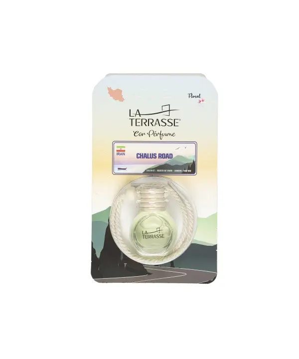 خوشبو کننده ماشین لاتراس La Terrasse مدل جاده چالوس با رایحه میکس گل ها حجم 9 میلی لیتر رزاستایل۱۱۴۷۷