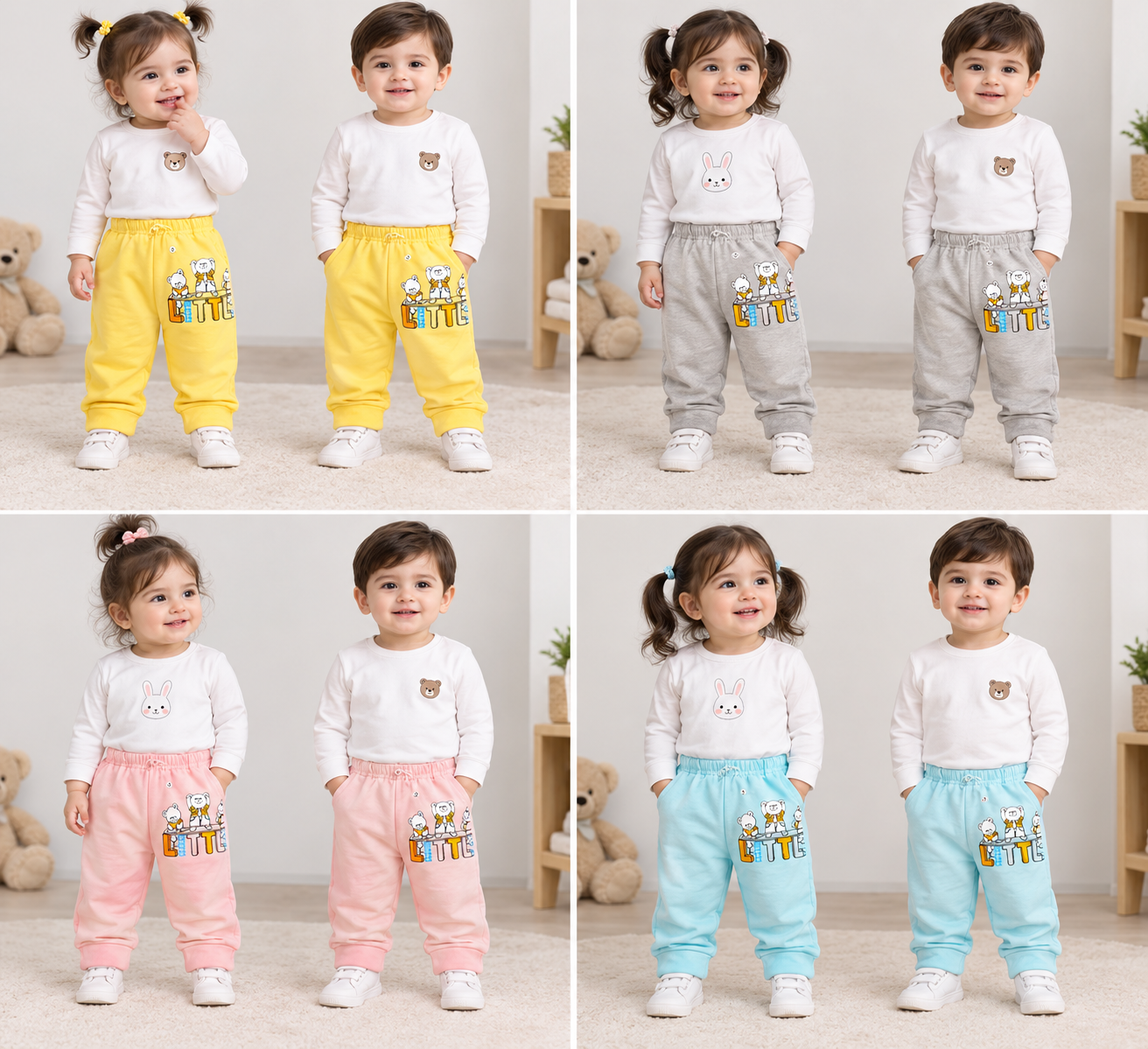 شلوار نخ پنبه نوزادی و بچگانه رزاستایل طرح little1030b