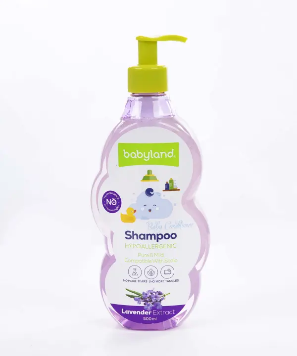 شامپو نرم کننده کودک بی بی لند Baby Land مدل Lavender حجم 500 میلی لیتر رزاستایل11486