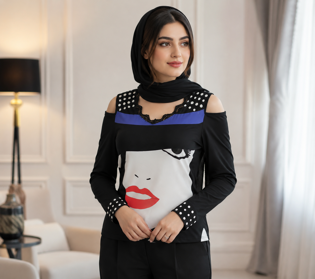 شومیز مجلسی زنانه سایز بزرگ رزاستایل ۱۱۵۸۱
