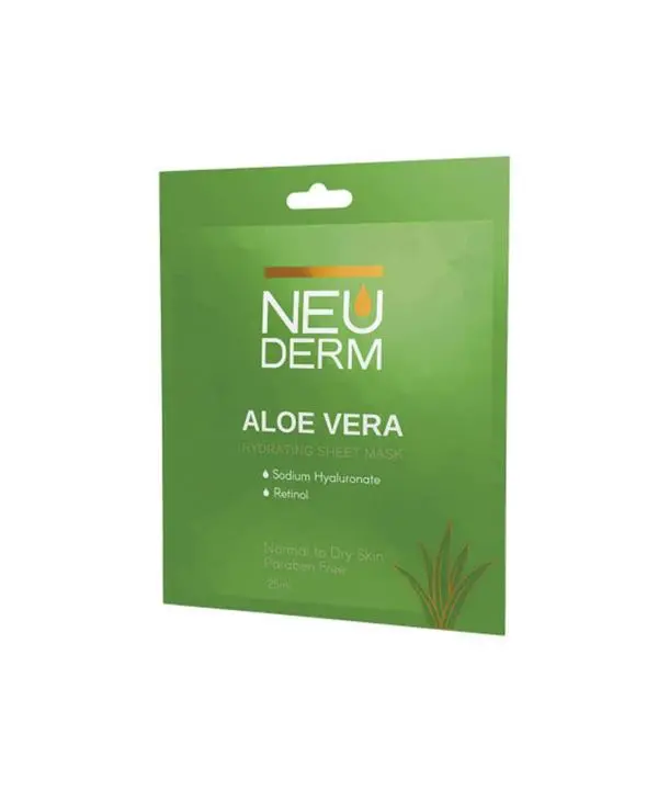 ماسک صورت ورقه ای نئودرم مدل آلوئه ورا وزن 25 گرم رزاستایل