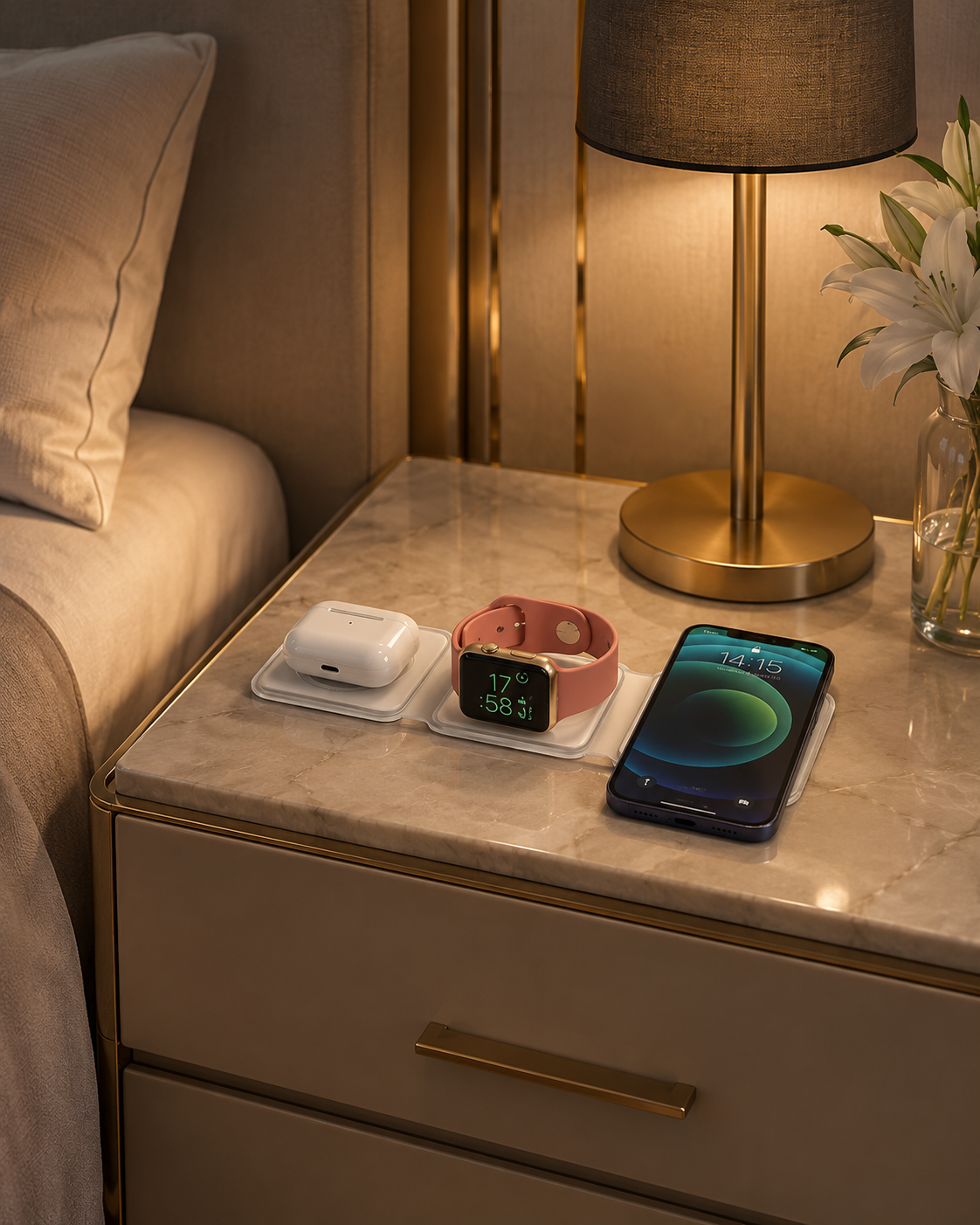 شارژر بی سیم فورس مدل FPMSINDUC3EN1W MagSafe رزاستایل۱۱۵۸۵