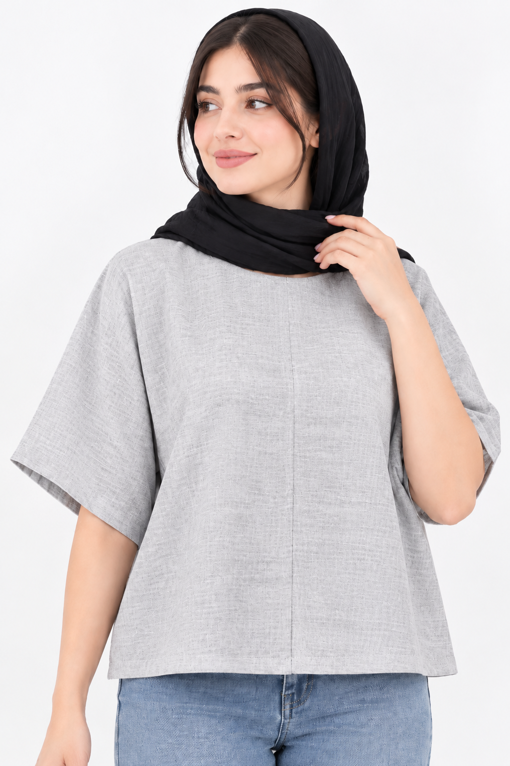 تونیک پانچ آزاد لینن زنانه رزاستایل ۱۱۶۸۴b