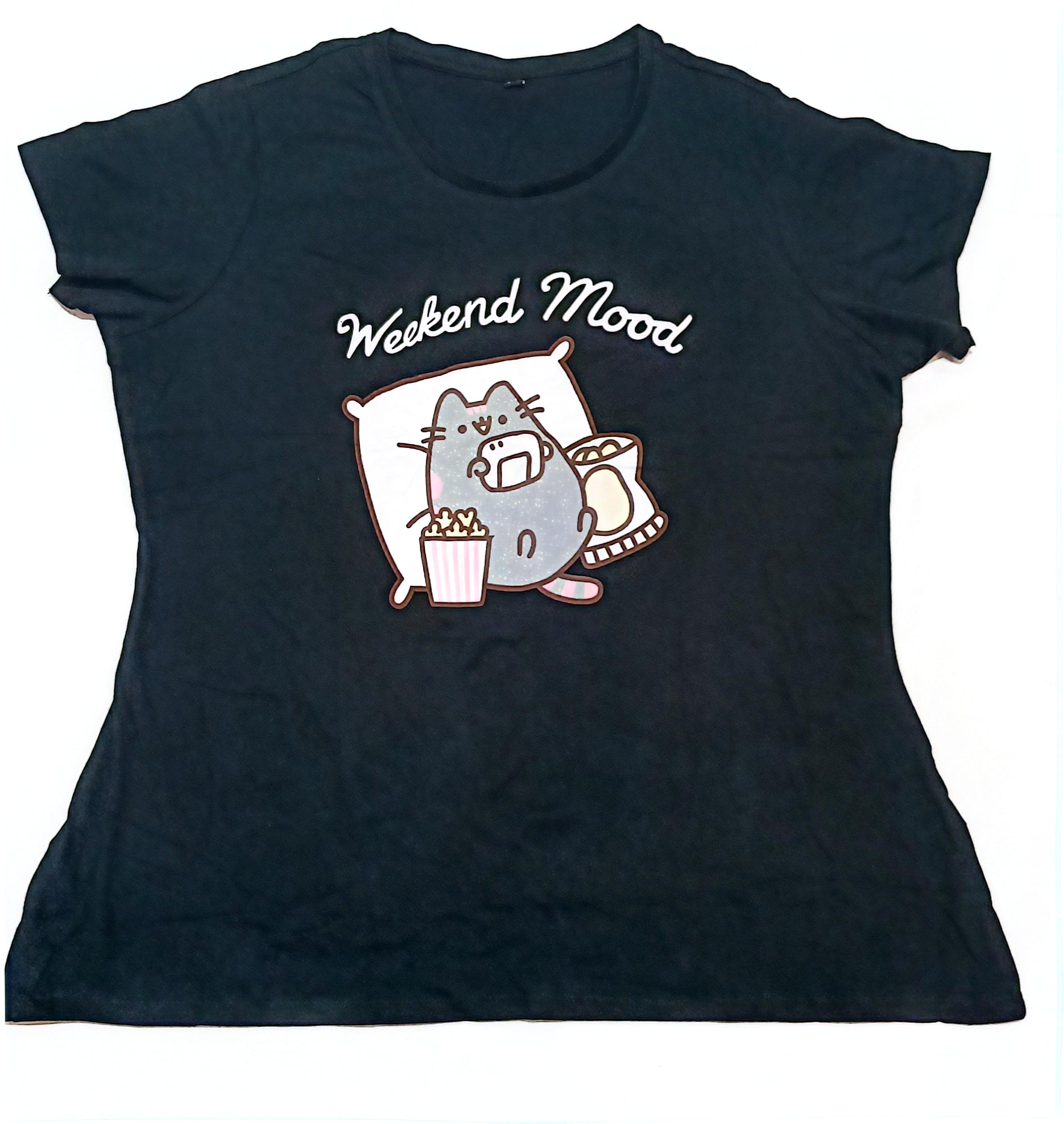 تیشرت نخ پنبه طرح دار رزاستایل۱۱۵۲۹