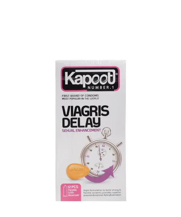 کاندوم تاخیری کاپوت Kapoot مدل Viagris Delay بسته 12 عددی رزاستایل۱۱۴۰۲