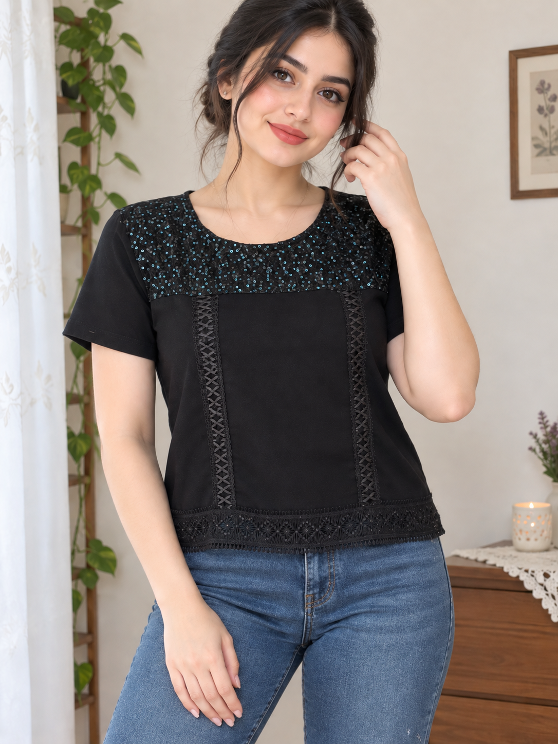 بلوز مجلسی پولکی زنانه برند پی لس Brand Payless رزاستایل۱۱۶۶۰