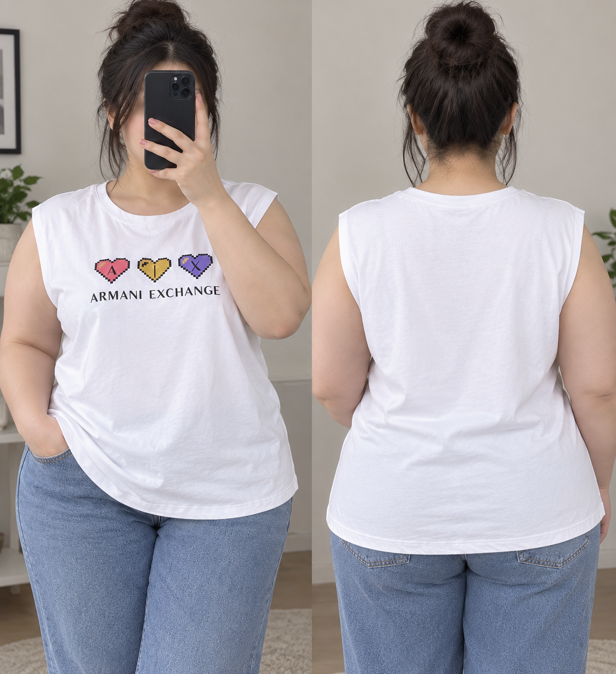 تیشرت سایز بزرگ آستین حلقه ایی نخ پنبه اعلاء زنانه رزاستایل ۱۱۶۶۴