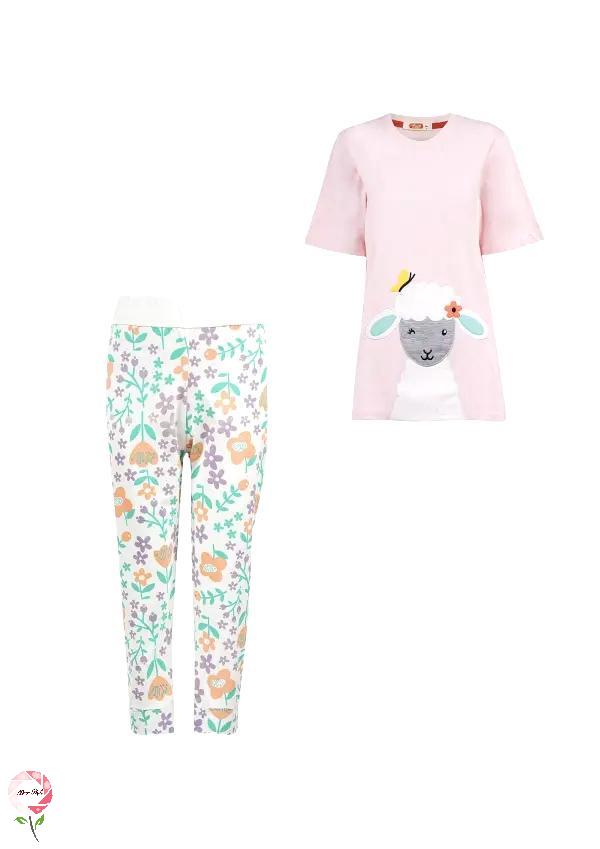 ست تیشرت و شلوار نخ پنبه اعلاء راحتی زنانه برندمادر رزاستایل۱۱۳۱۹