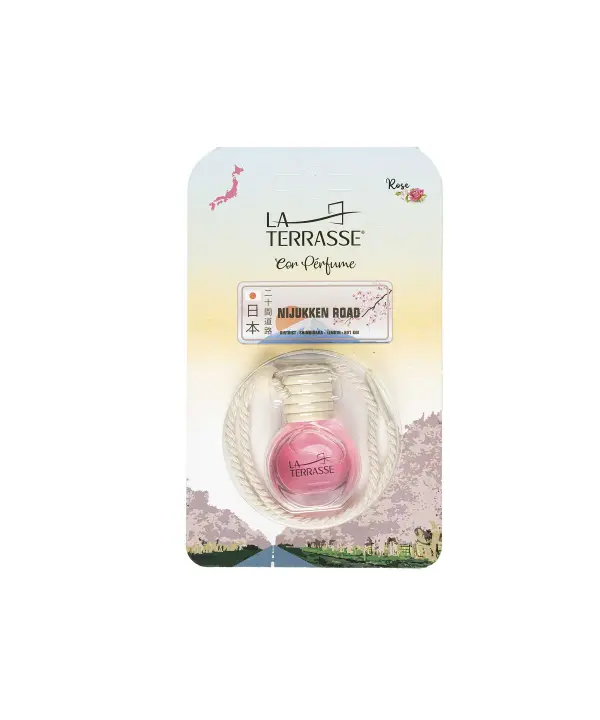 خوشبو کننده ماشین لاتراس La Terrasse مدل جاده نیجوکن با رایحه رز حجم 9 میلی 11345