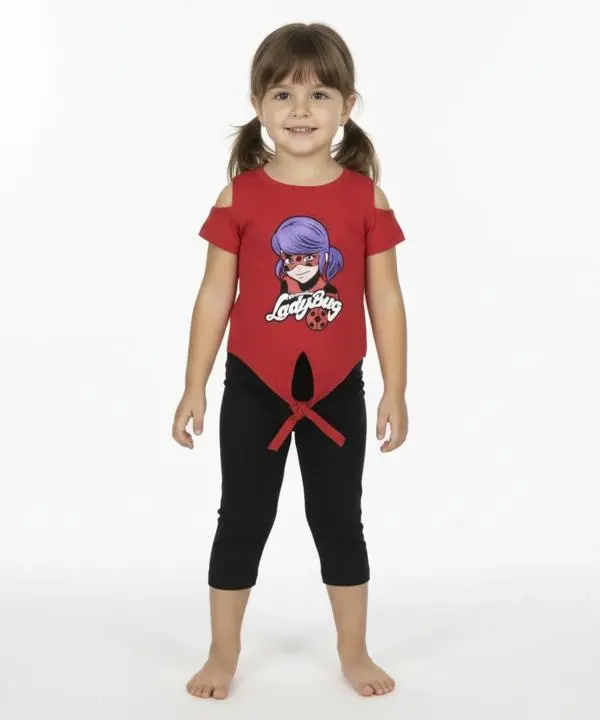 ست تاپ طرحدار و شلوارک نخ پنبه دخترانه رزاستایل۱۱۲۵۷